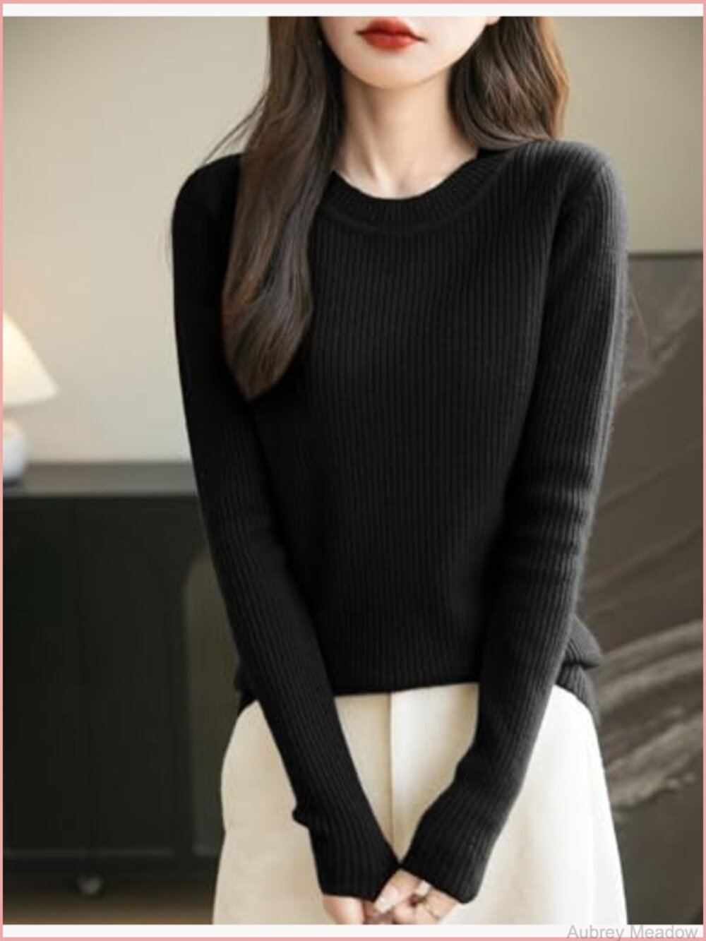 100% Merino Wool Crew Neck Long Sleeve Pullover Sweater - Soft Warm Knit - Picture 5 of 6